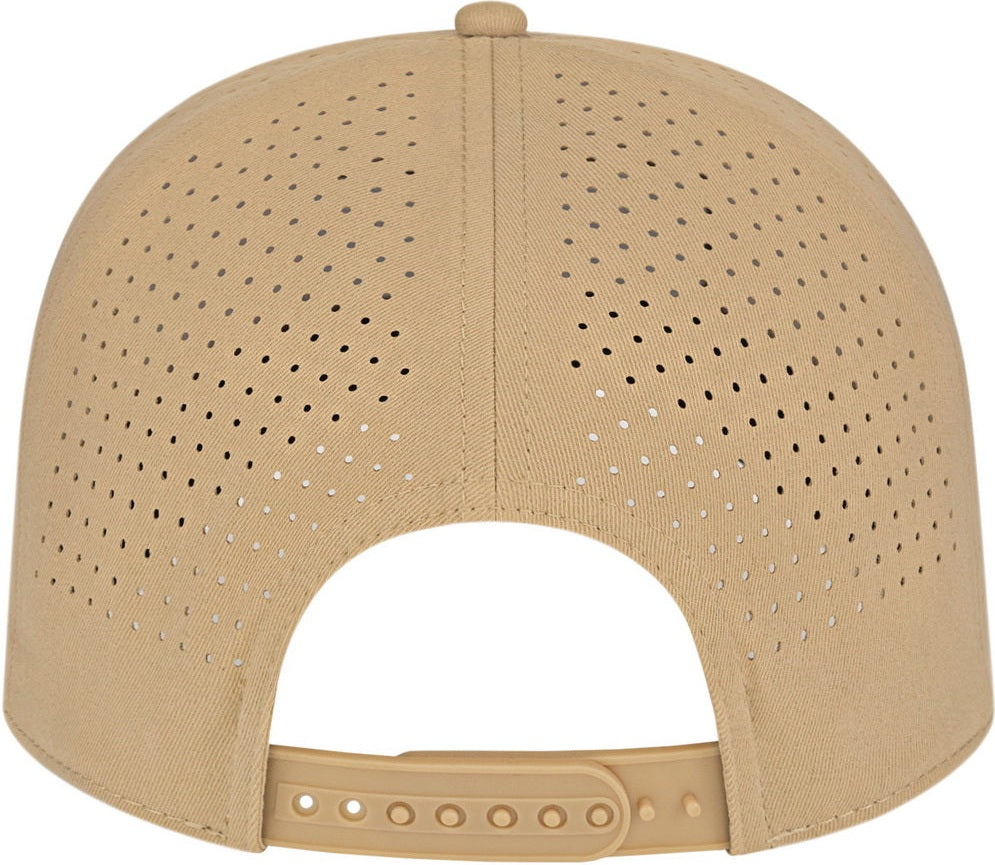 Cap America i3056 Summit Perforated Cap with Rope - Khaki With Loden Khaki Rope