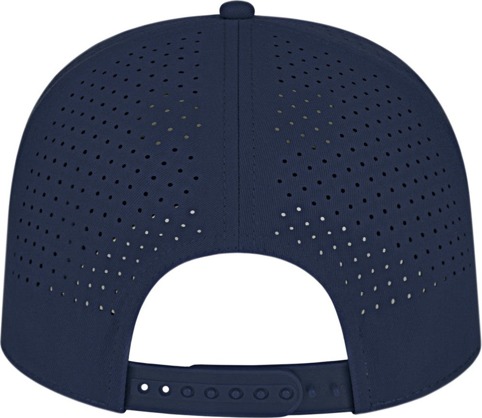 Cap America i3056 Summit Perforated Cap with Rope - Navy With White Rope