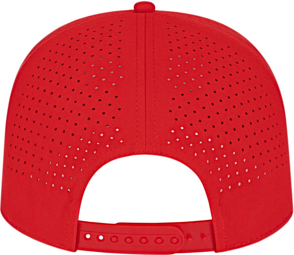 Cap America i3056 Summit Perforated Cap with Rope - Red With White Rope