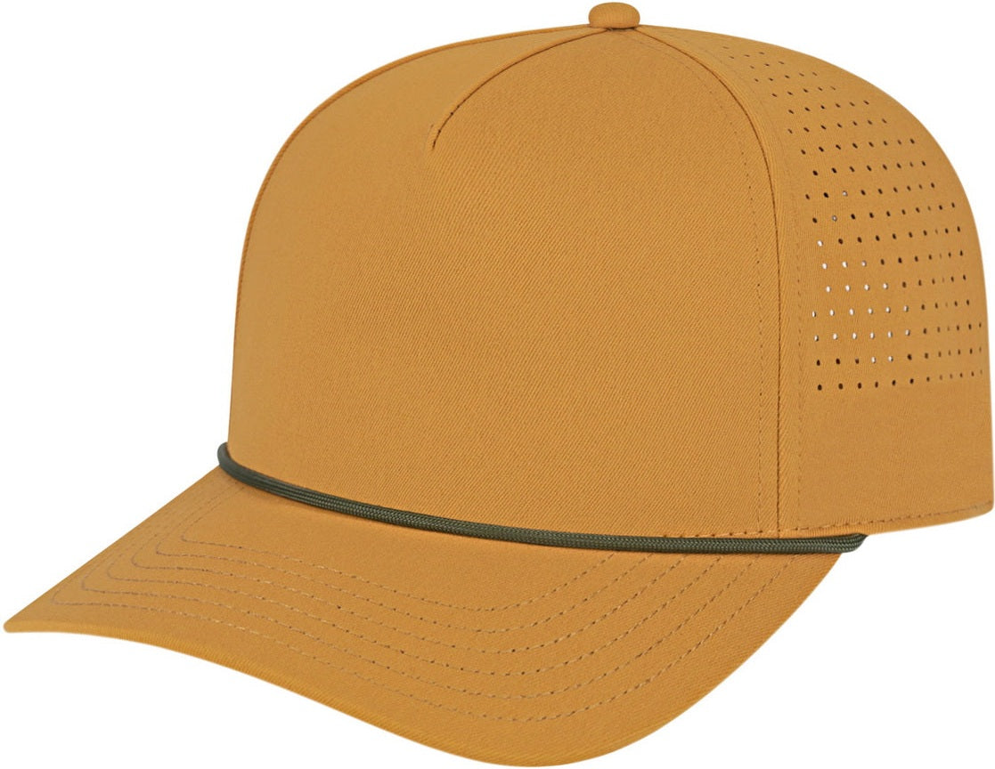 Cap America i3056 Summit Perforated Cap with Rope - Wheat With Loden Rope