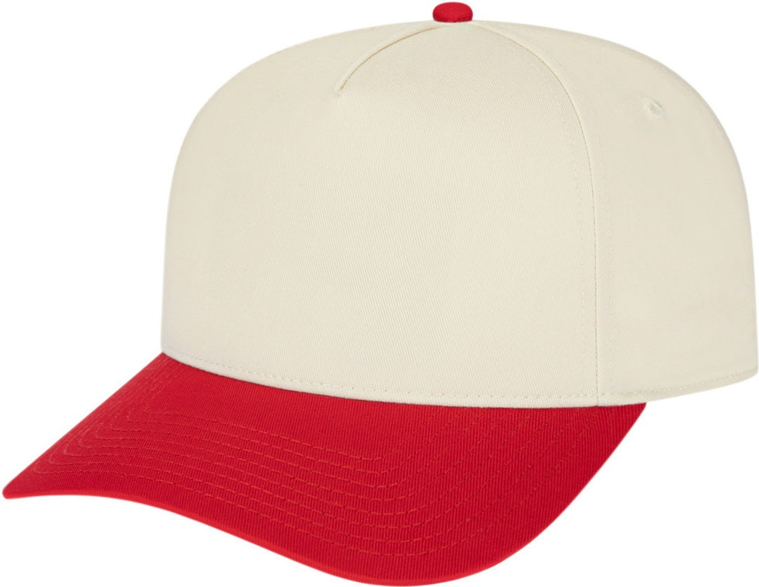 Cap America i3068 Hometown 5 Panel Cap - Cream Red