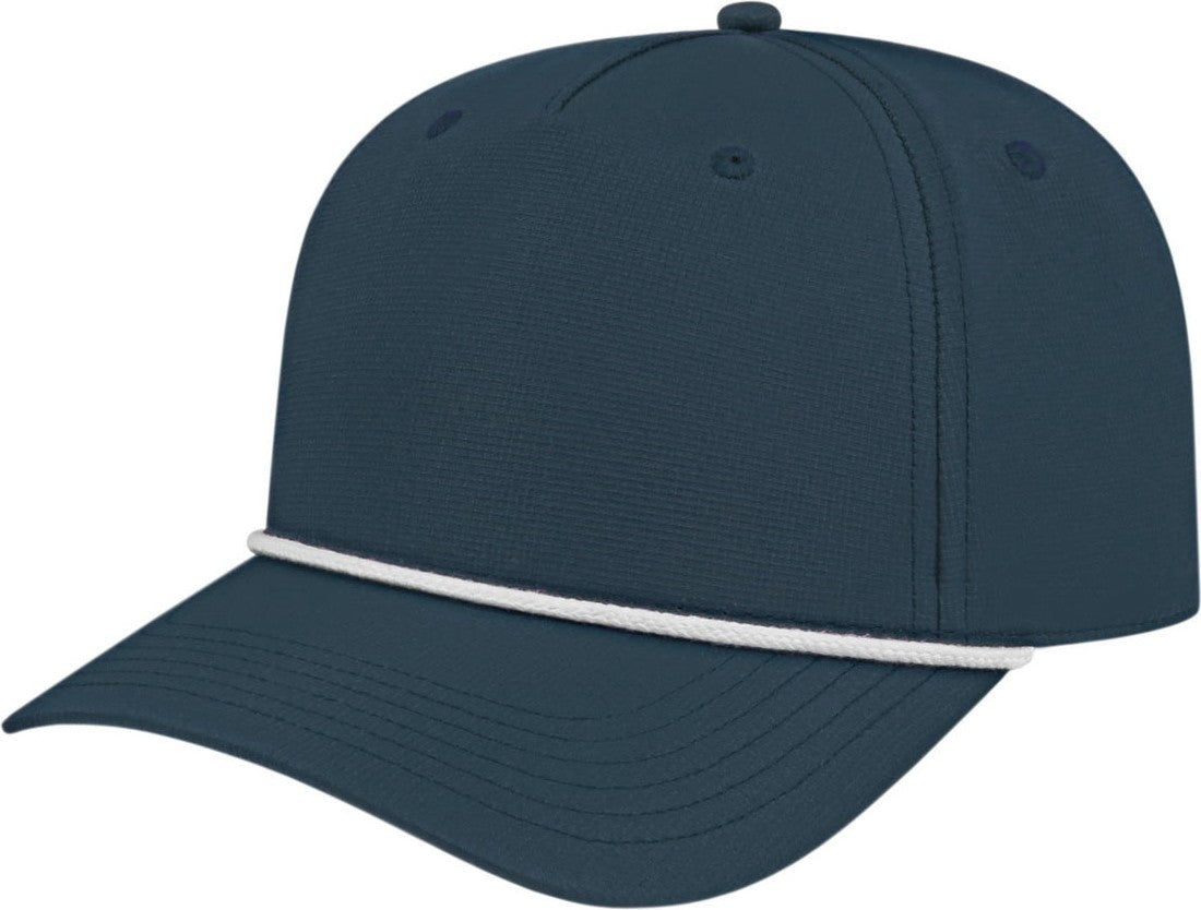 Cap America i7256 Athletic Rope Cap - Dark Blue With White Rope