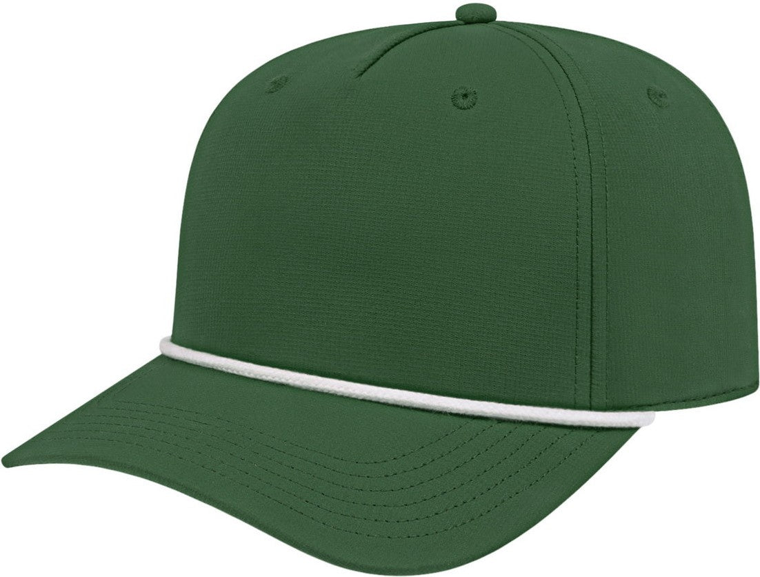 Cap America i7256 Athletic Rope Cap - Dark Green With White Rope