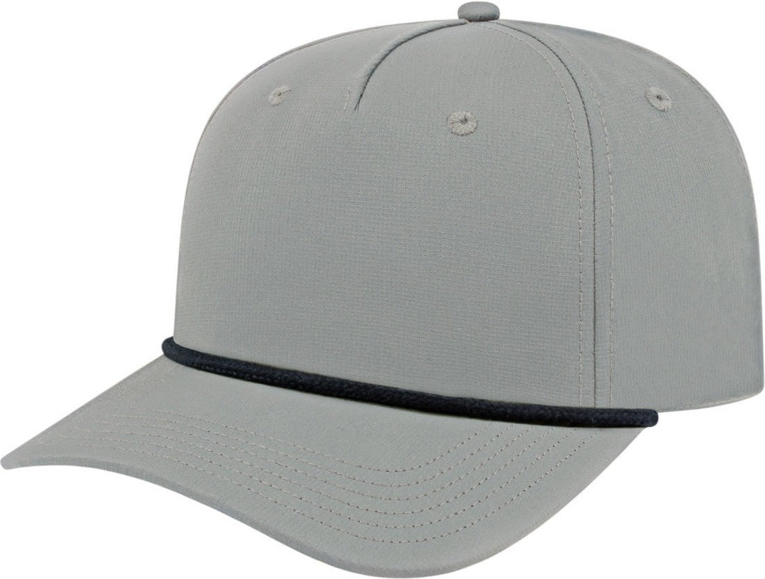 Cap America i7256 Athletic Rope Cap - Gray With Black Rope