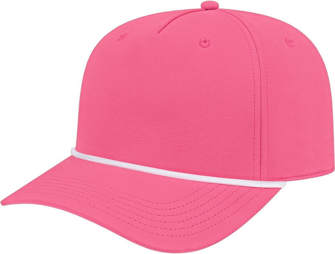 Cap America i7256 Athletic Rope Cap - Hot Pink With White Rope