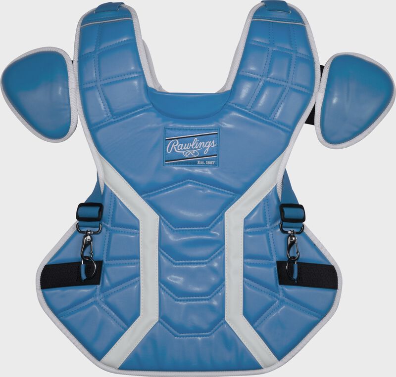 Rawlings MACH PRO Intermediate Baseball Catcher's Set - Columbia Blue White - HIT a Double - 3