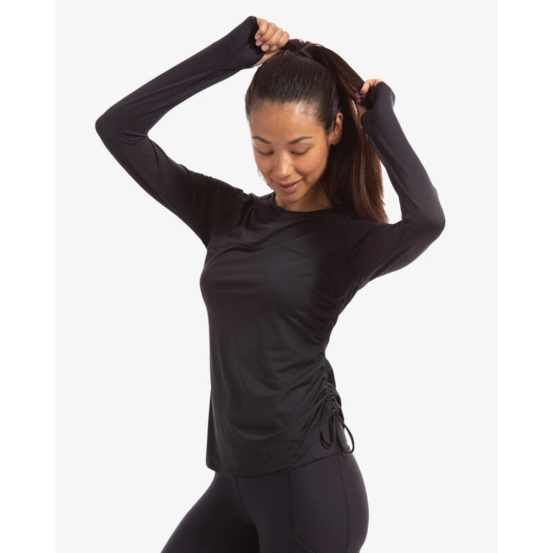 BloqUV Drawstring Long Sleeve Crew (W) (Black) - Image 3