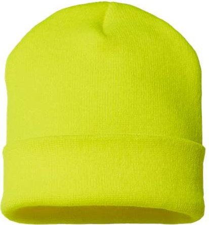 Cap America TKN24 USA-Made 12&quot; Cuffed Beanie - Neon Yellow - HIT a Double - 1