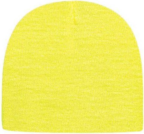 Cap America TKN28 USA-Made 8 12&quot; Beanie - Neon Yellow - HIT a Double - 1