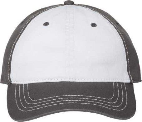 Cap America i1002 Relaxed Golf Dad Hat - White Dark Gray - HIT a Double - 1
