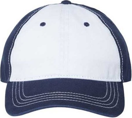 Cap America i1002 Relaxed Golf Dad Hat - White Light Navy - HIT a Double - 1