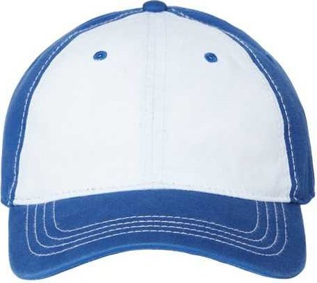 Cap America i1002 Relaxed Golf Dad Hat - White Royal - HIT a Double - 1