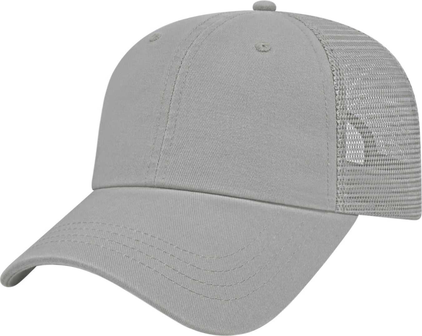Cap America I5009 Value Washed Chino Twill Mesh Back - Gray - one Size Fits Most