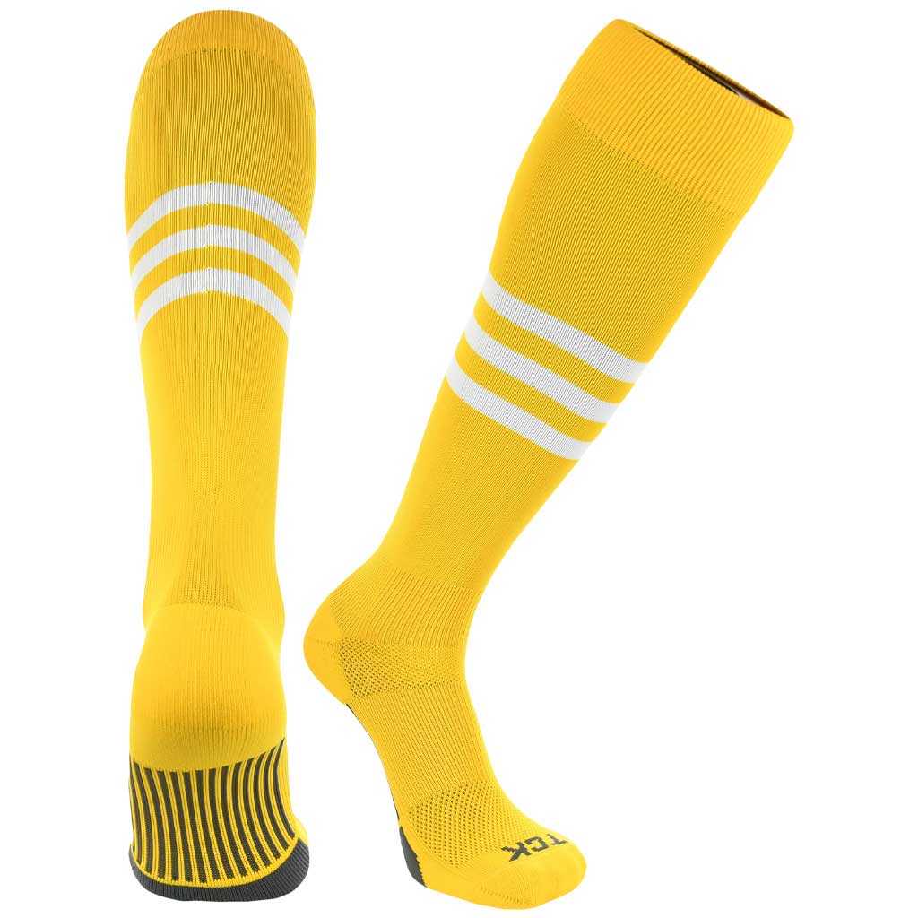 TCK Dugout Knee High Socks - Gold White - HIT a Double - 1