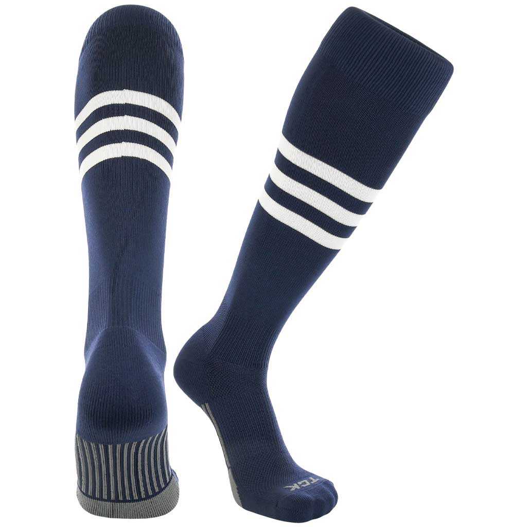 TCK Dugout Knee High Socks - Navy White - HIT a Double - 1