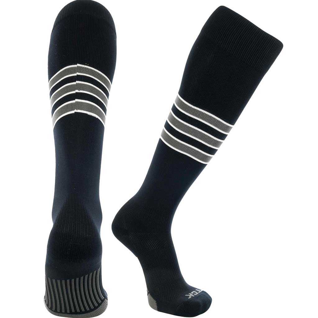 TCK Dugout Knee High Socks - Black White Graphite - HIT a Double - 1