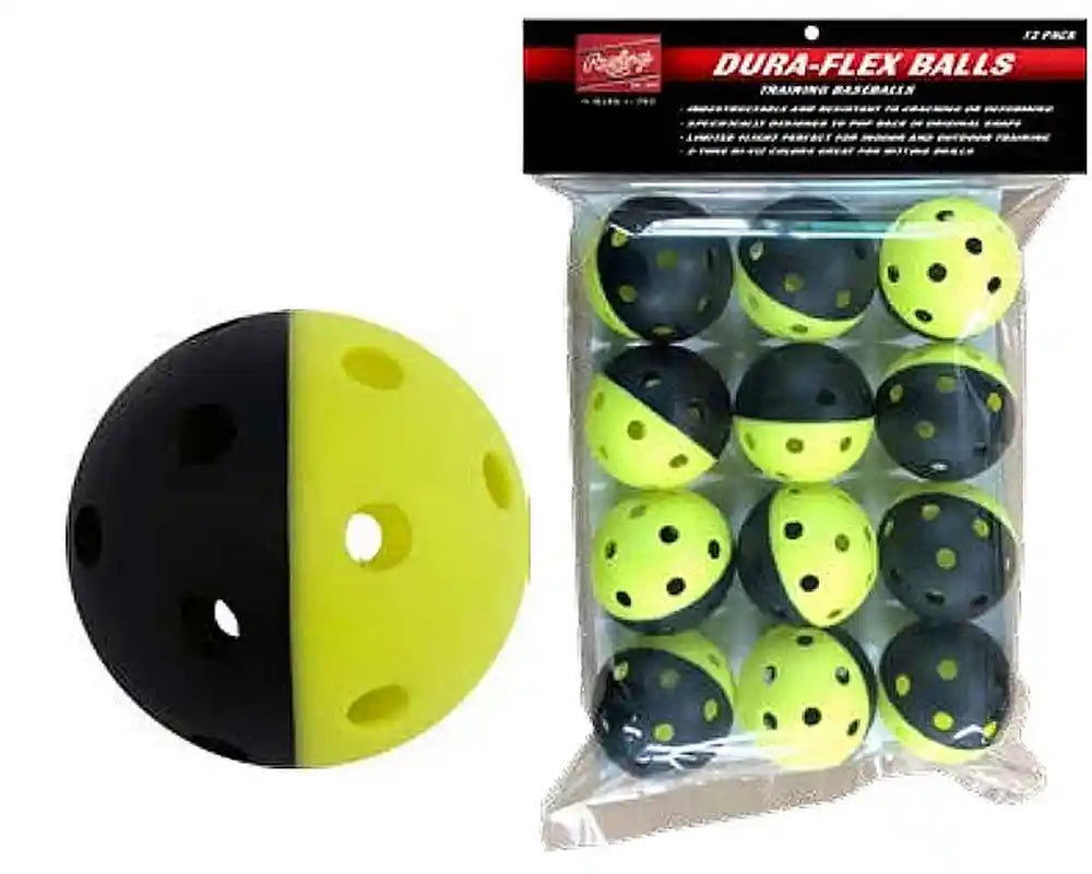 Rawlings Dura-Flex Training Balls (12 pk) - Black Yellow