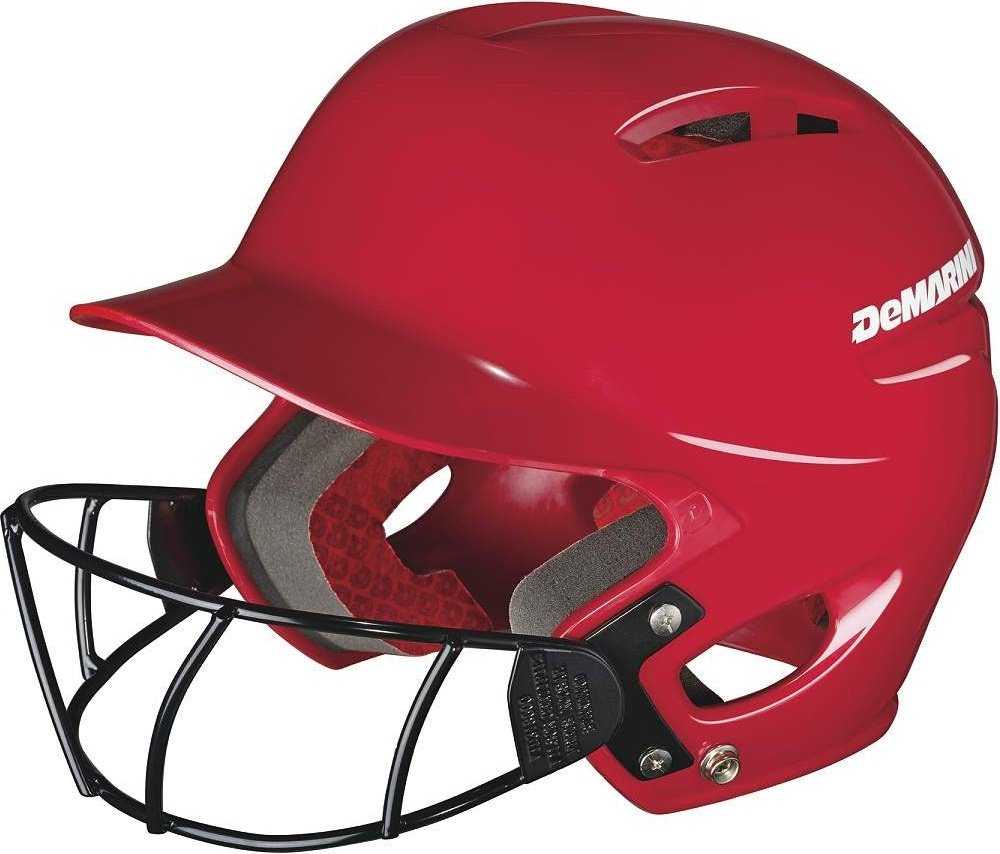 DeMarini Paradox Protege Helmet with Softball Mask - Scarlet - HIT A Double