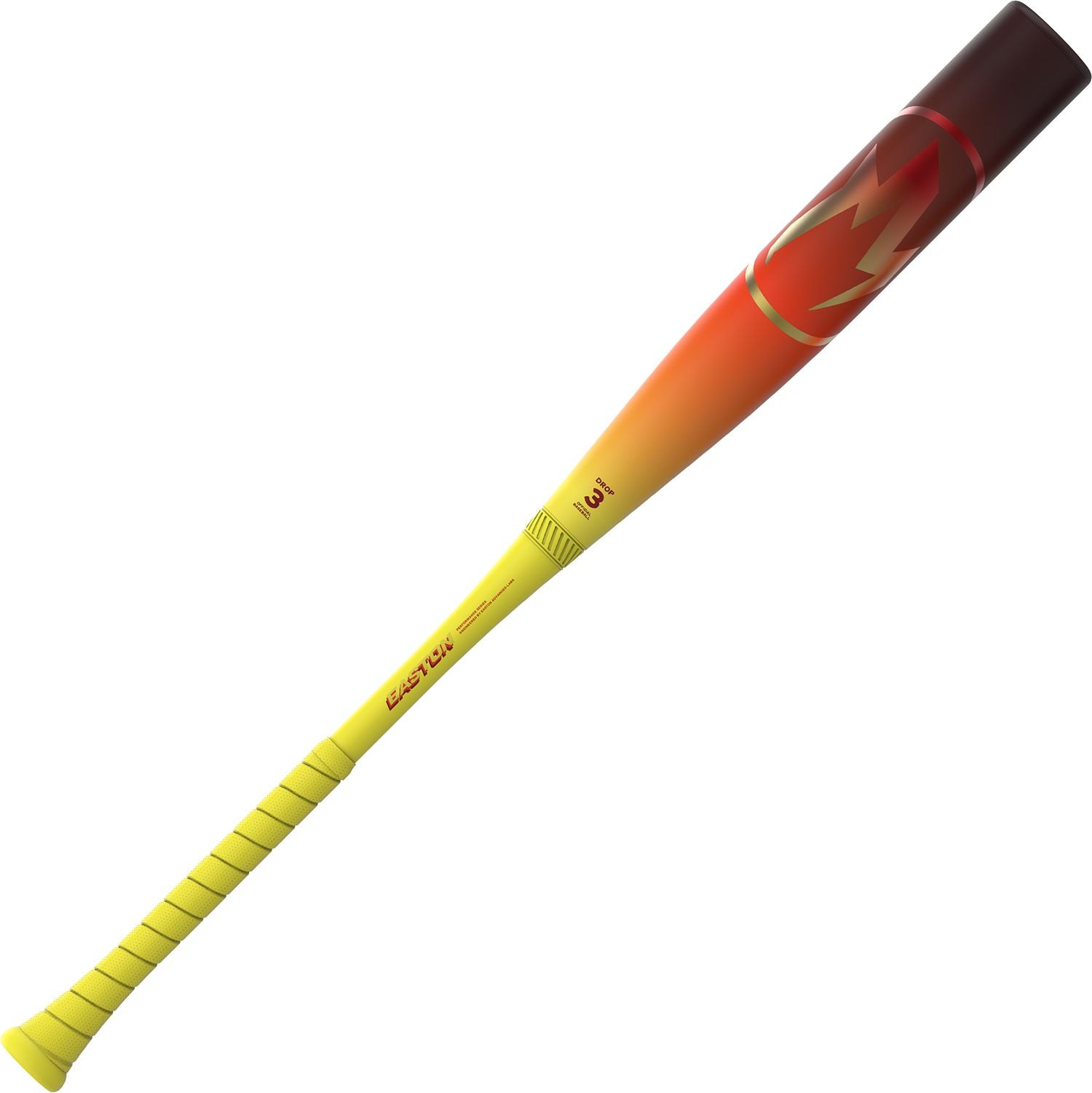 Easton 2026 Hype Fire (-3) BBCOR Bat EBB6HYP3 - Yellow Orange Red - HIT a Double - 1