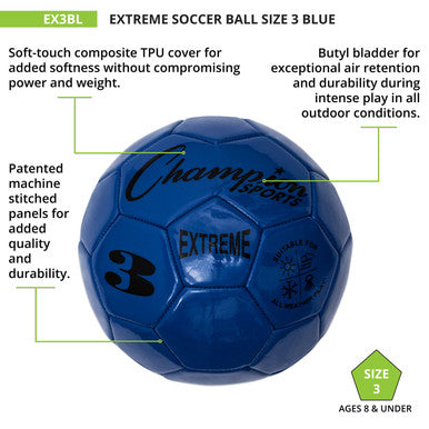 Champion Sports EX3 Extreme Soccer Ball Size 3 - Ea