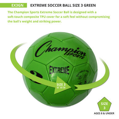 Champion Sports EX3 Extreme Soccer Ball Size 3 - Ea