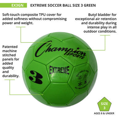 Champion Sports EX3 Extreme Soccer Ball Size 3 - Ea