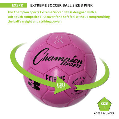 Champion Sports EX3 Extreme Soccer Ball Size 3 - Ea