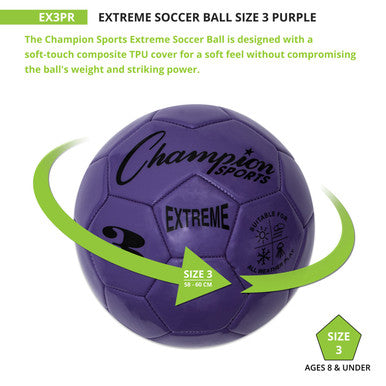 Champion Sports EX3 Extreme Soccer Ball Size 3 - Ea
