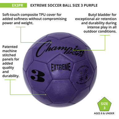 Champion Sports EX3 Extreme Soccer Ball Size 3 - Ea