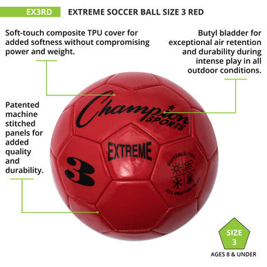 Champion Sports EX3 Extreme Soccer Ball Size 3 - Ea