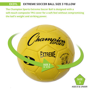 Champion Sports EX3 Extreme Soccer Ball Size 3 - Ea