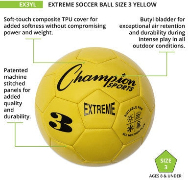 Champion Sports EX3 Extreme Soccer Ball Size 3 - Ea