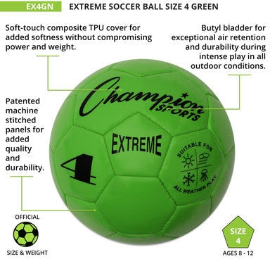 Champion Sports EX4 Extreme Soccer Ball Size 4 - Ea
