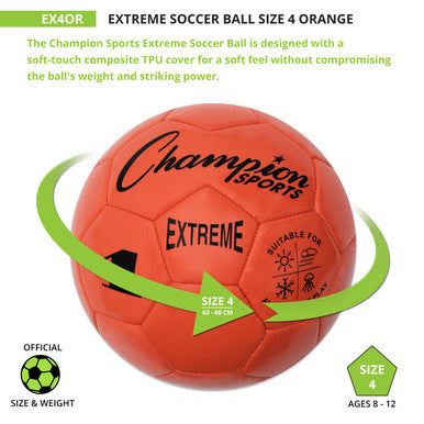 Champion Sports EX4 Extreme Soccer Ball Size 4 - Ea