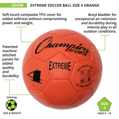 Champion Sports EX4 Extreme Soccer Ball Size 4 - Ea