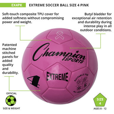 Champion Sports EX4 Extreme Soccer Ball Size 4 - Ea