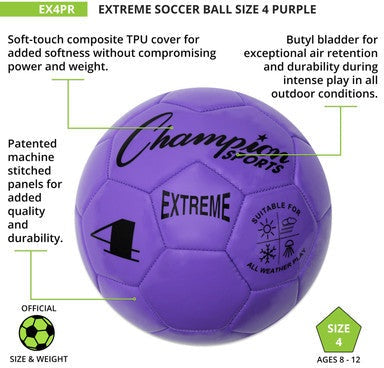 Champion Sports EX4 Extreme Soccer Ball Size 4 - Ea