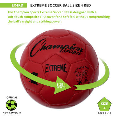 Champion Sports EX4 Extreme Soccer Ball Size 4 - Ea