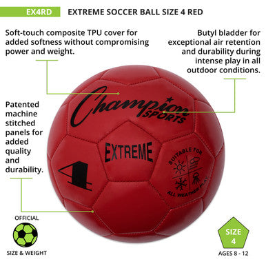 Champion Sports EX4 Extreme Soccer Ball Size 4 - Ea