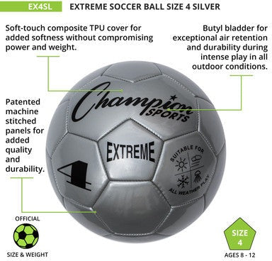 Champion Sports EX4 Extreme Soccer Ball Size 4 - Ea