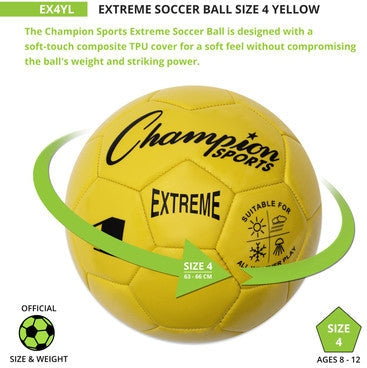 Champion Sports EX4 Extreme Soccer Ball Size 4 - Ea