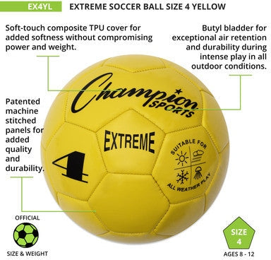Champion Sports EX4 Extreme Soccer Ball Size 4 - Ea