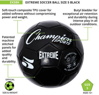 Champion Sports EX5 Extreme Soccer Ball Size 5 - Ea