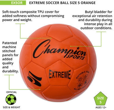 Champion Sports EX5 Extreme Soccer Ball Size 5 - Ea