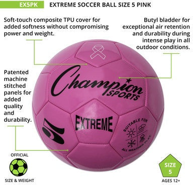 Champion Sports EX5 Extreme Soccer Ball Size 5 - Ea