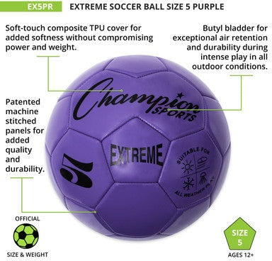 Champion Sports EX5 Extreme Soccer Ball Size 5 - Ea