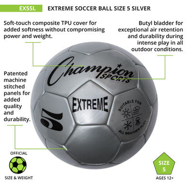 Champion Sports EX5 Extreme Soccer Ball Size 5 - Ea