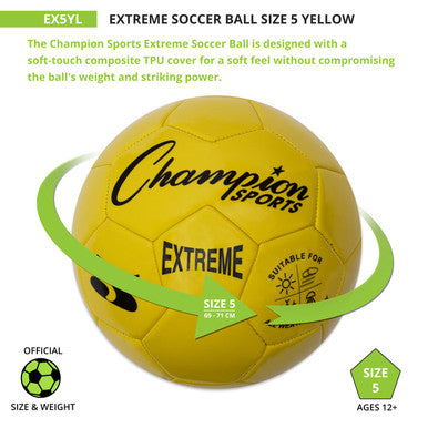 Champion Sports EX5 Extreme Soccer Ball Size 5 - Ea