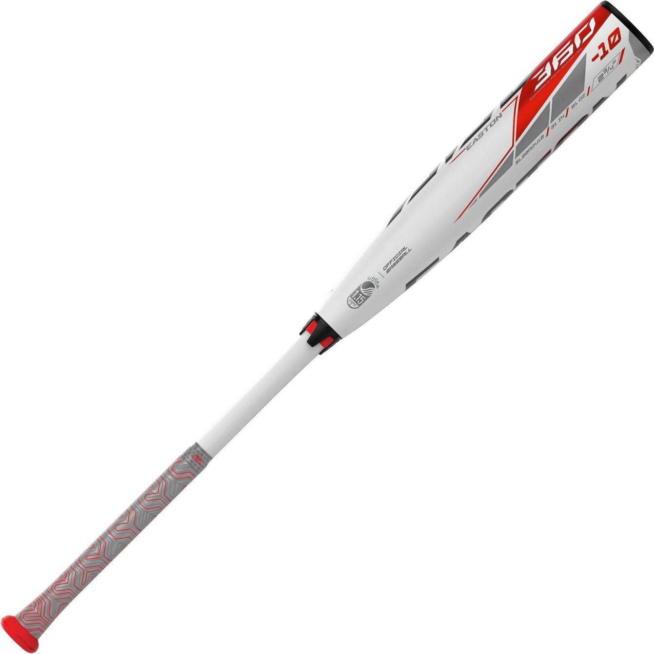 Easton 2020 ADV 360 (-10) Sr League Bat 2 3/4" - White Red - HIT a Double