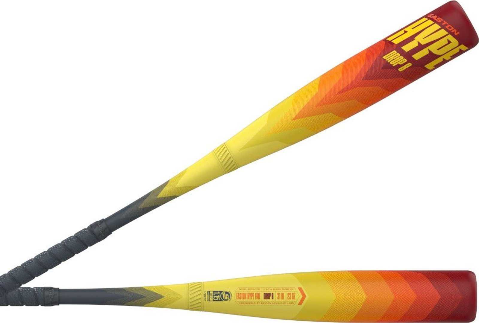 Easton 2024 Hype Fire -8 USSSA Baseball Bat EUT4HYP8 - Black Yellow - HIT a Double - 1